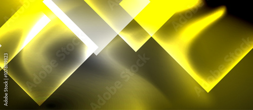 Dark neon colors with glass square shapes