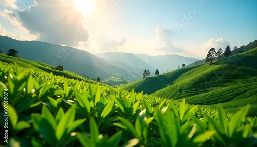 Green tea plantation in Munnar, India
