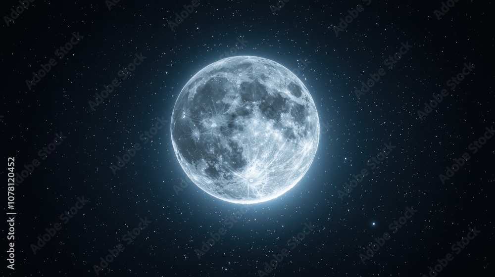 Moon halo on a cold winter night, bright ring around a full moon with visible stars, ultra-realistic and crisp Moon halo on a cold winter night, bright ring around a full moon with visible stars, ultra-realistic and crisp