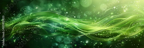 Abstract Green Swirling Background