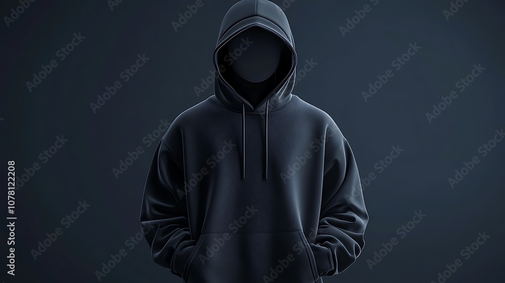 A faceless figure in a dark hoodie against a black background, conveying mystery and anonymity. A faceless figure in a dark hoodie against a black background, conveying mystery and anonymity.