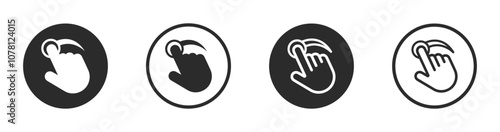 Vector screen touch swipe finger icons. Screen touch swipe finger illustrations