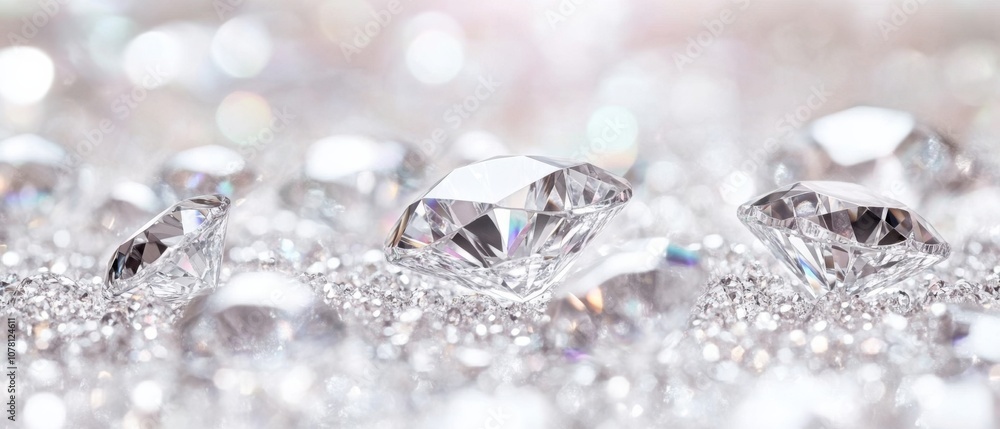 A close up of a bunch of diamonds on a white background A close up of a bunch of diamonds on a white background