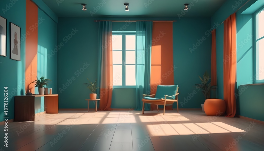 Photo modern style interior room 3d illustration Photo modern style interior room 3d illustration