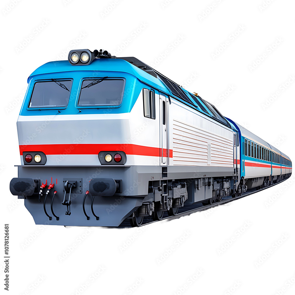 Vehicle train transportation locomotive isolated on white background. High-quality stock image of a railway locomotive, perfect for industrial, transport, and logistic projects Vehicle train transportation locomotive isolated on white background. High-quality stock image of a railway locomotive, perfect for industrial, transport, and logistic projects