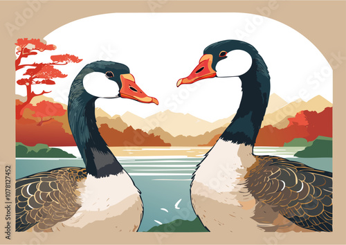 poster art two geese