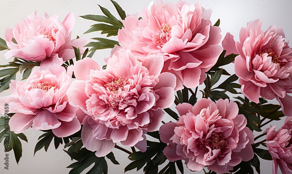 Pink Peony Flowers in Vase on Table Pink Peony Flowers in Vase on Table