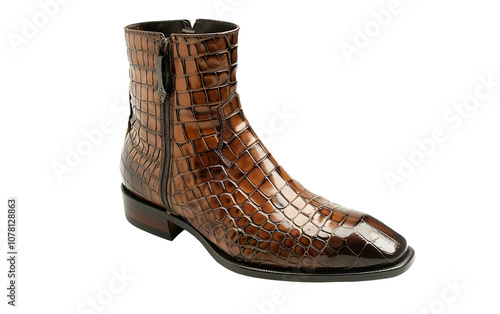 Handcrafted Alligator Boots on white background