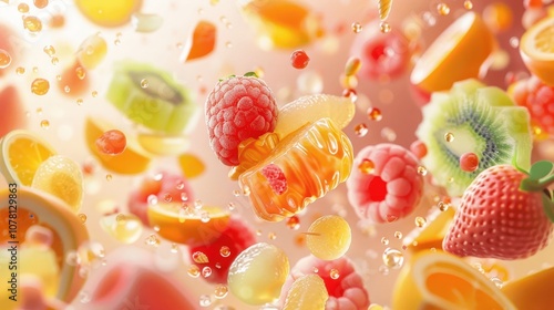 Vibrant Fruit Explosion with Juicy Delights
