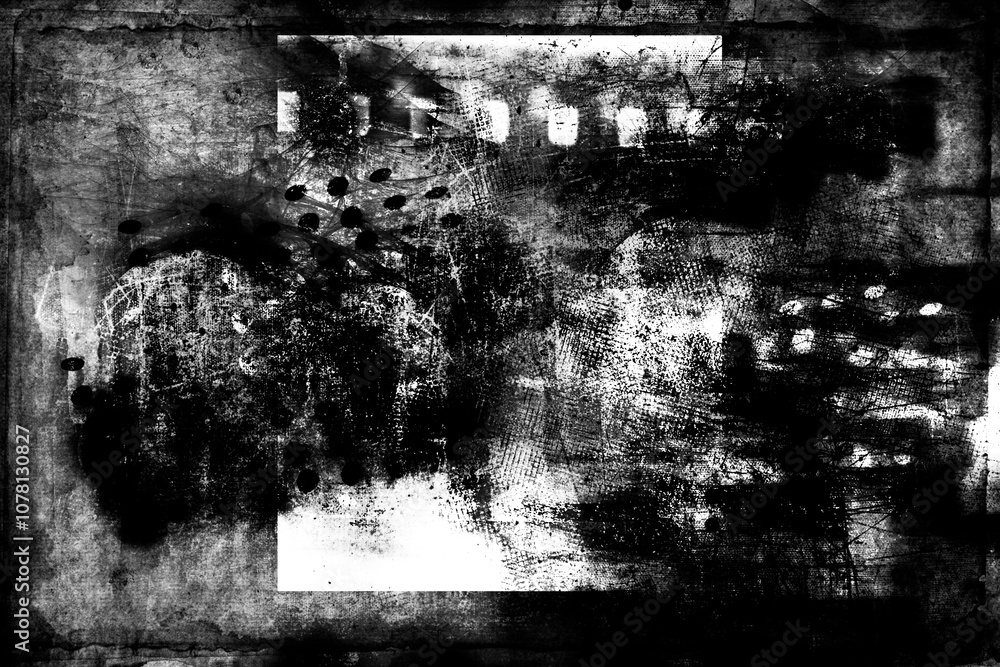 Fototapeta premium Abstract grunge lettering background. Monochrome abstract grunge black and white illustration 