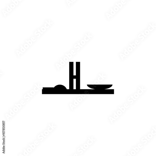 Government of Brasilia, Brazil vector icon. Isolated minimalistic national plaza landmark pictogram, logo, black and white contour