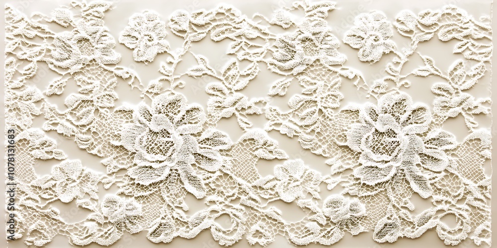 Ivory lace pattern on a soft cream background for an elegant look. Ivory lace pattern on a soft cream background for an elegant look.