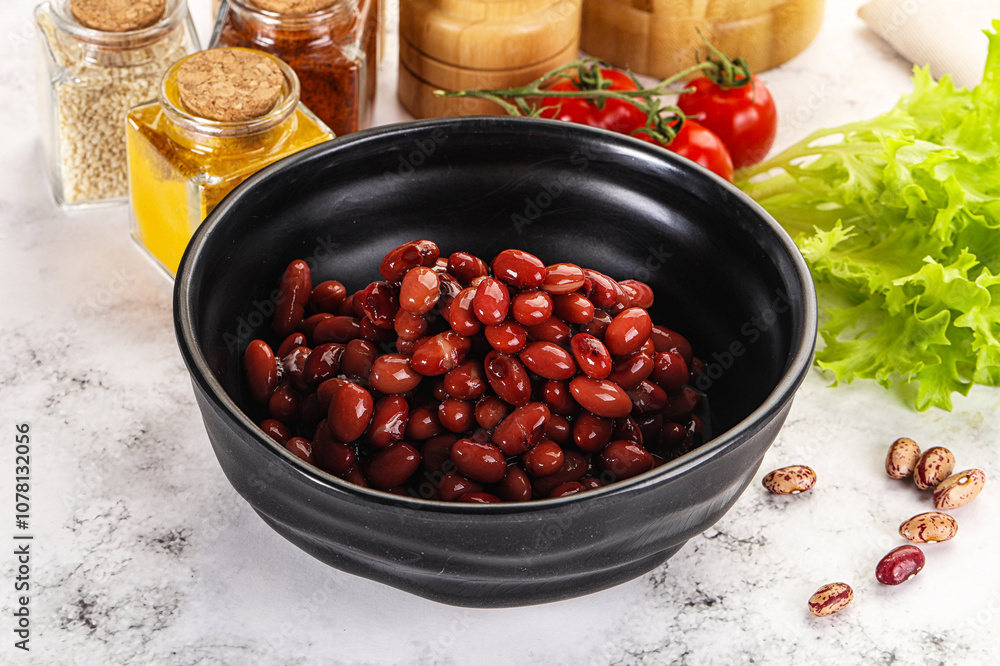 Canned red beans in the bowl Canned red beans in the bowl