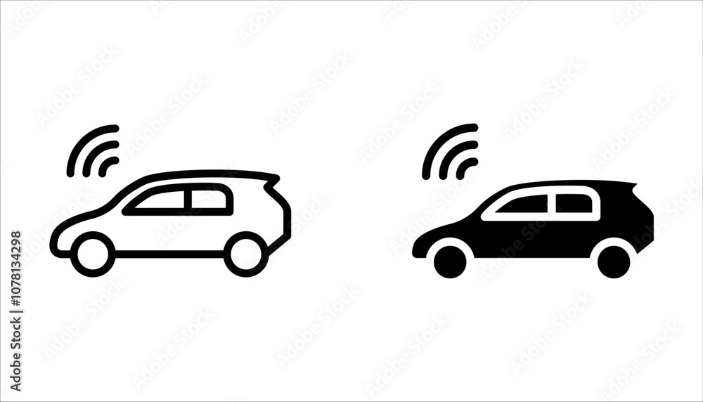 Smart car icon set. Internet of Things. on white background Smart car icon set. Internet of Things. on white background