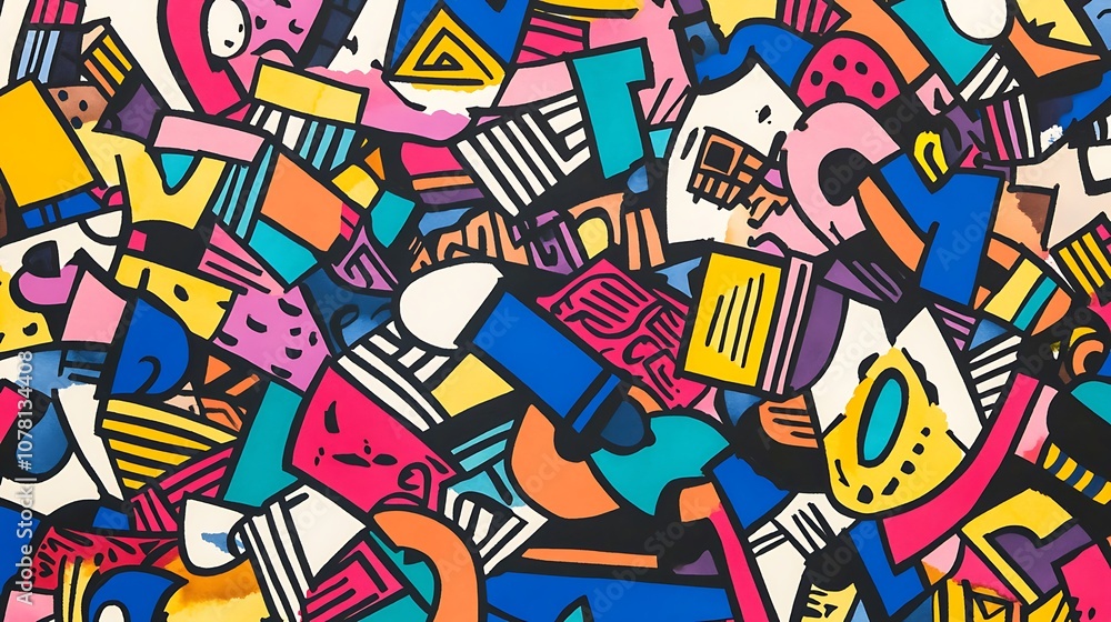 Abstract Colorful Doodle Art Abstract Colorful Doodle Art
