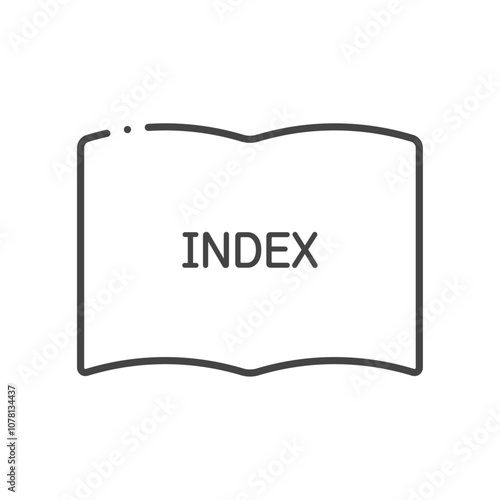 INDEXと書いてある本の形のアイコン - シンプルな索引やインデックス投資やweb用語のイメージ素材