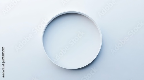 White Circular Frame on a Light Gray Background