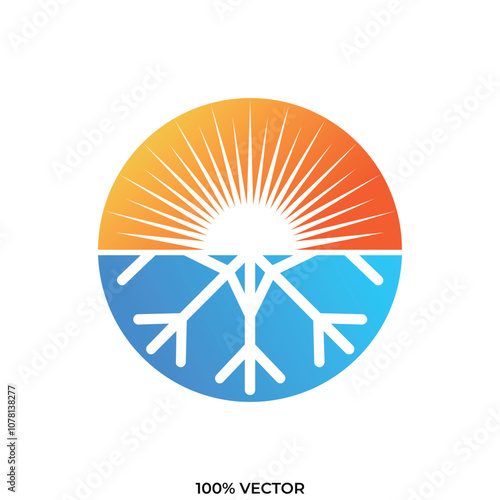 HVAC logo. Heating and Cooling icon. Vector logo design illustration