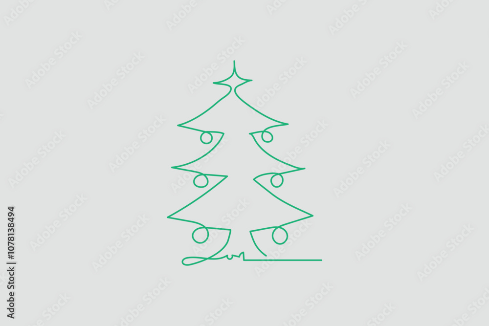 Christmas Tree Line Art Illustration Christmas Tree Line Art Illustration