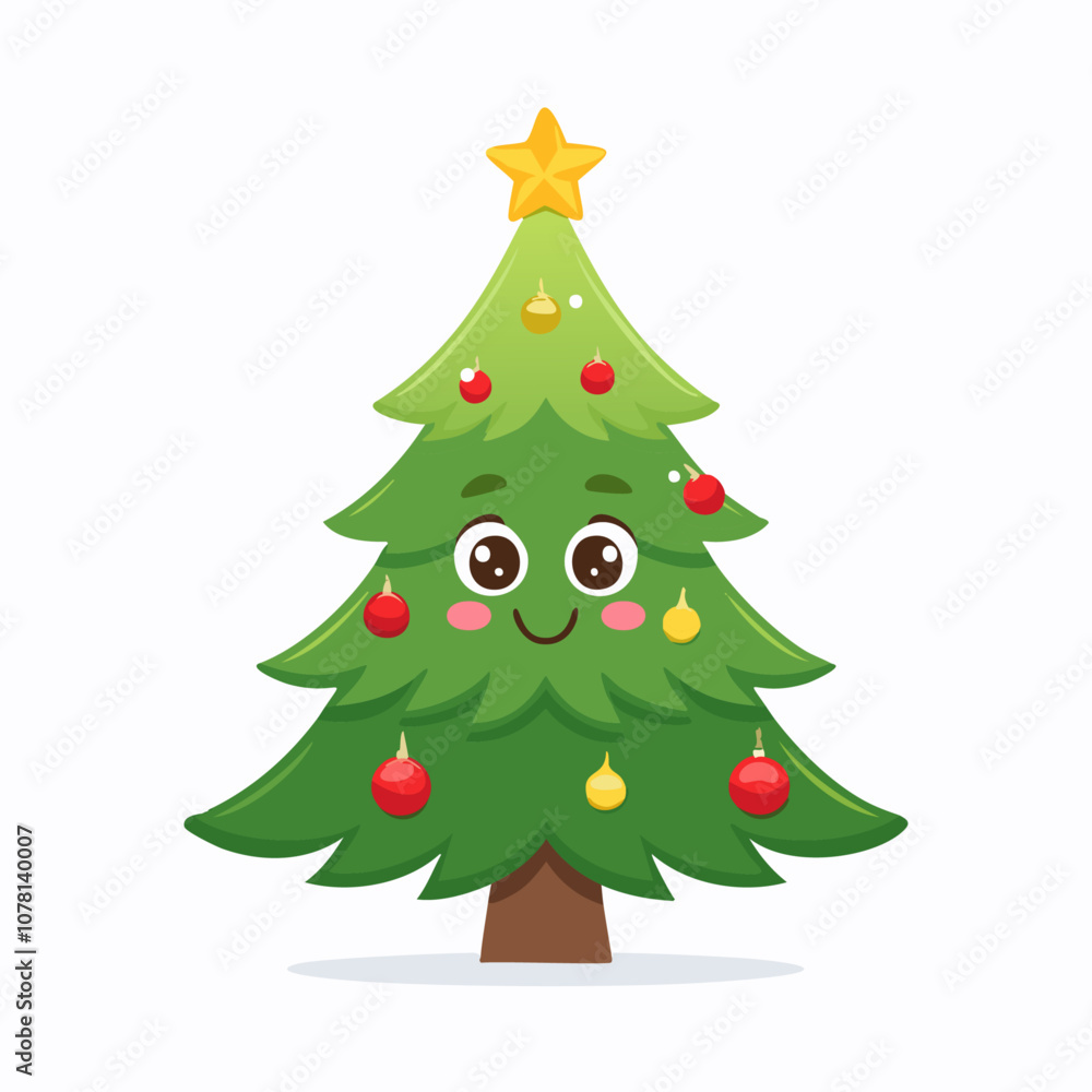 Christmas Tree Cute Winter Decoration Ornament Cartoon Character Christmas Tree Cute Winter Decoration Ornament Cartoon Character