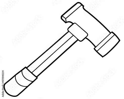 Hammer Coloring Page on White Background