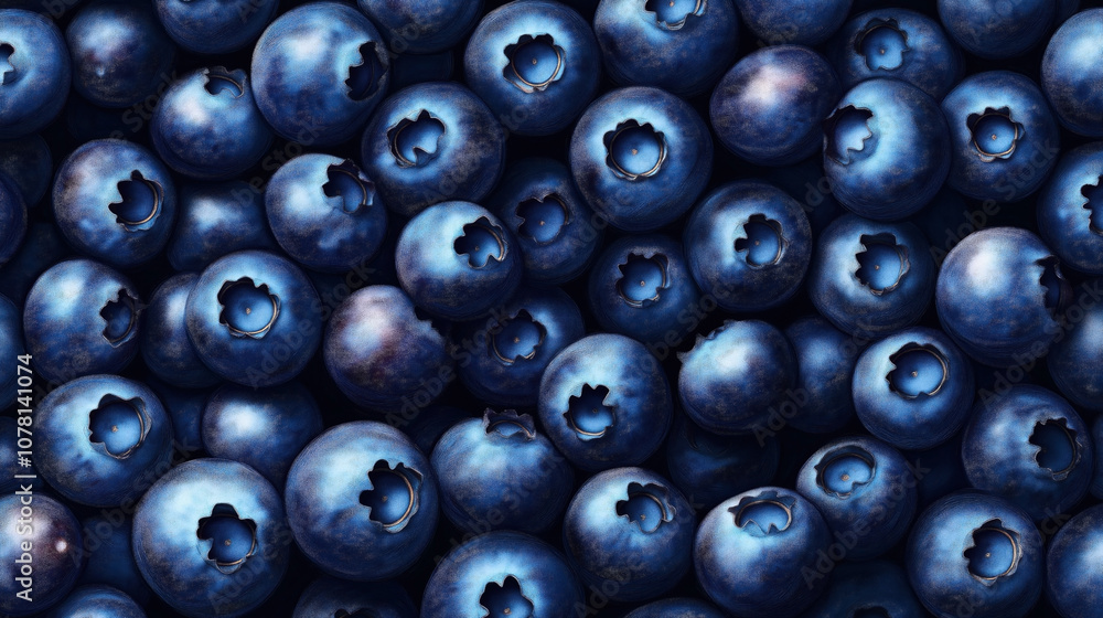 Φωτογραφία Close-up view of fresh ripe blueberries with a deep blue color and natural bloom detail, filling the entire frame in a visually rich texture