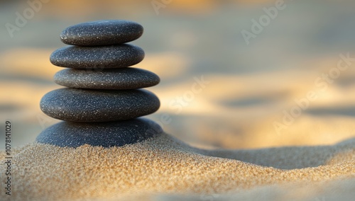 Zen Stones on Sand photo