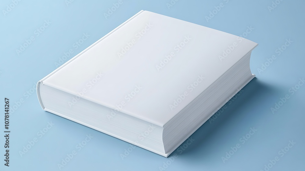 A blank white book on a blue background, symbolizing potential for writing or creativity. A blank white book on a blue background, symbolizing potential for writing or creativity.