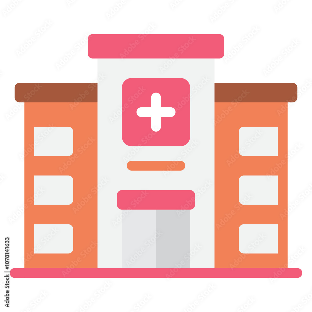 Fototapeta premium Hospital Public Facility icon illustration 