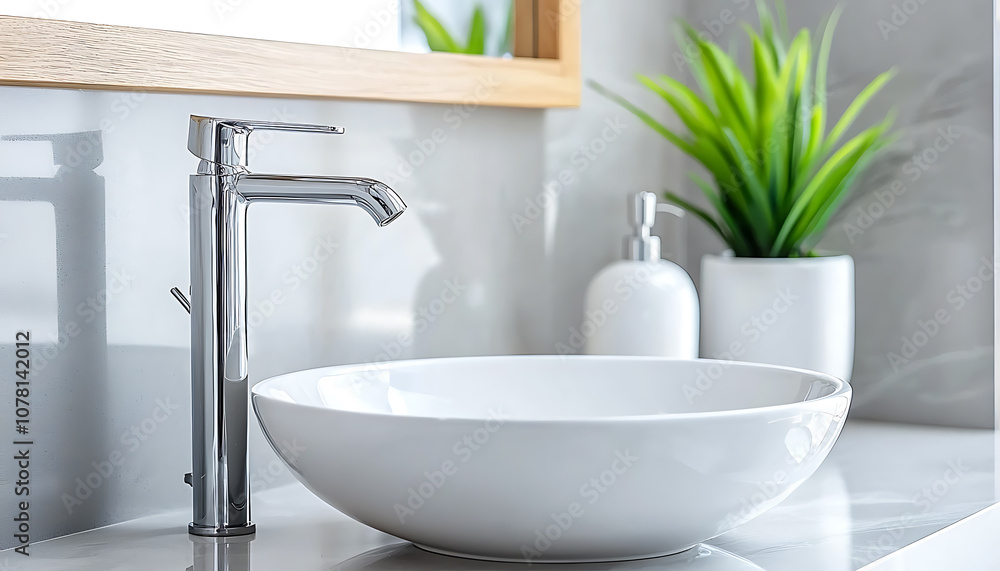 Fototapeta premium Elevate your space with a luxurious sanitized bathroom experience