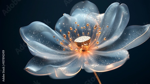 Beautiful futuristic flower with transparent, Beautiful background flower