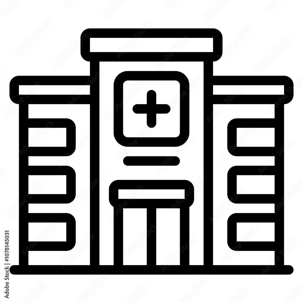 Hospital Public Facility icon illustration 
