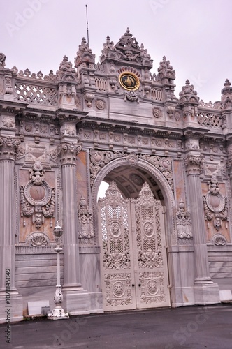 Gate of Dolmabahce Palace in Istanbul, Turkey