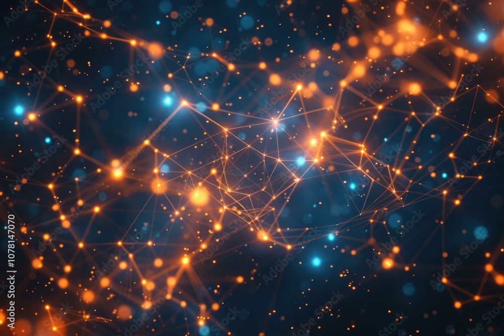 Fototapeta premium Modern abstract technology network background with glowing nodes and lines.