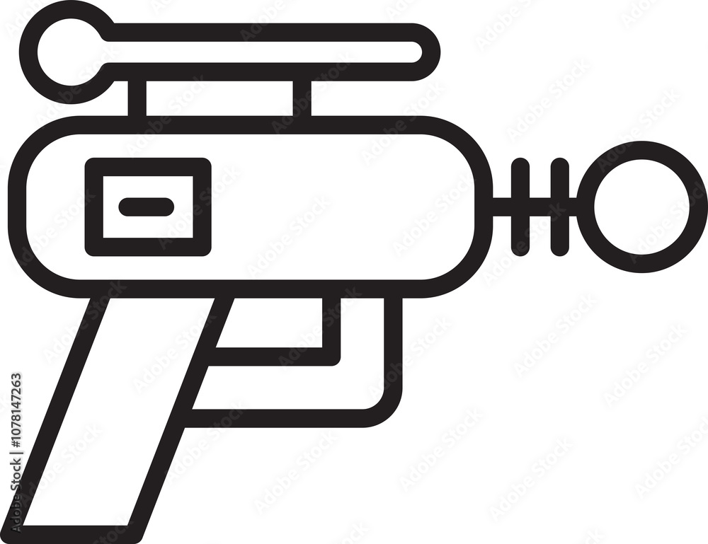 Futuristic Ray Gun Icon Line Art Futuristic Ray Gun Icon Line Art