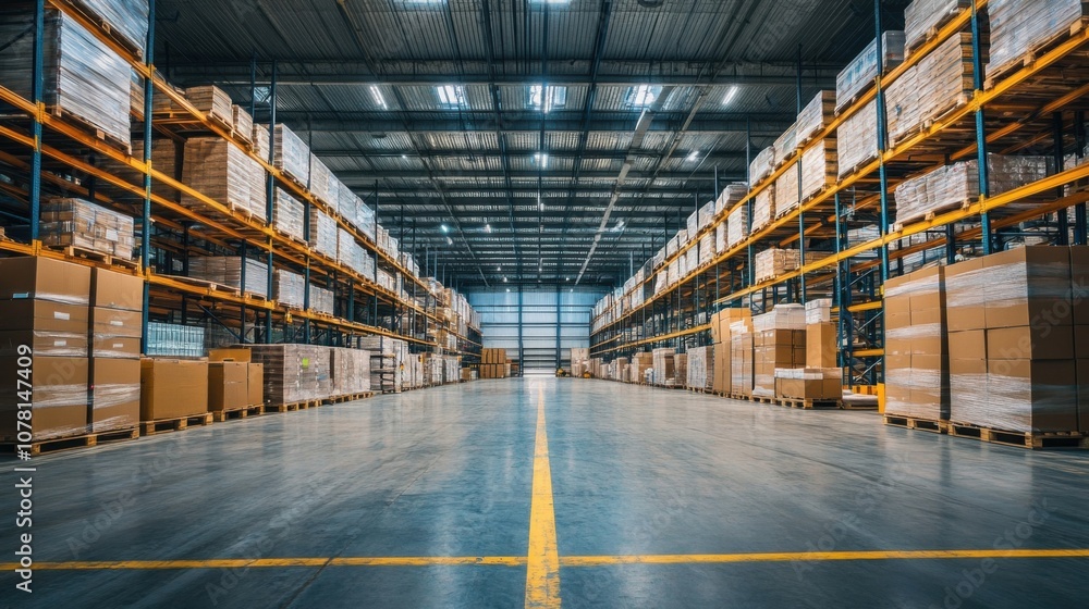 Fototapeta premium Large industrial warehouse available for rent