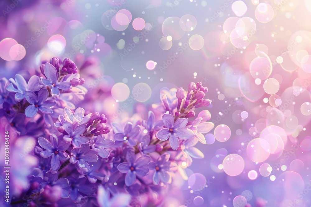 Obraz premium Purple bokeh nature background repeated multiple times.