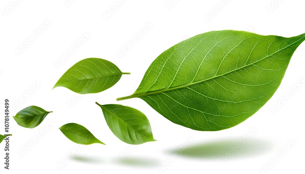 Isolated closeup of fresh green clover leaves on a white background Isolated closeup of fresh green clover leaves on a white background