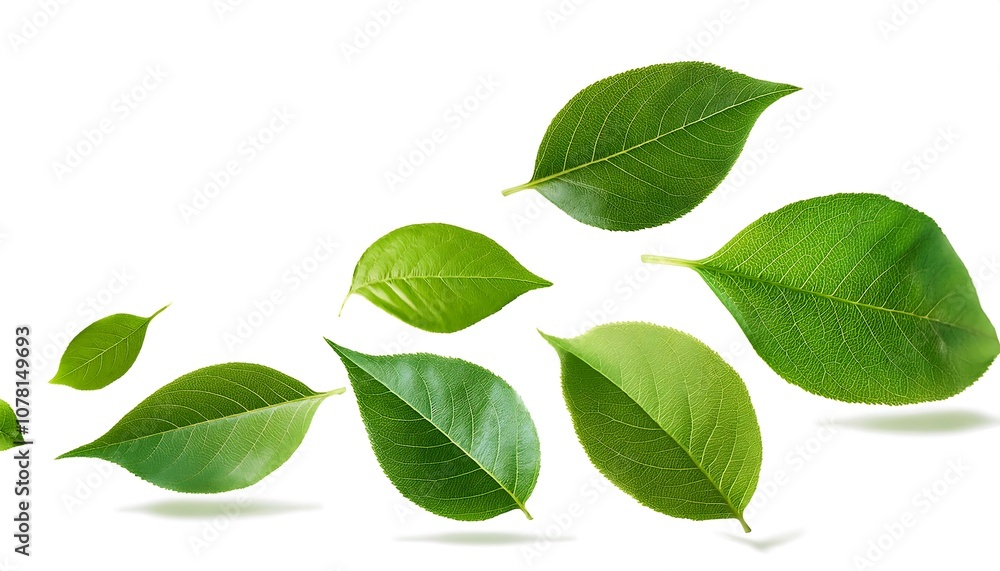 Isolated closeup of fresh green clover leaves on a white background Isolated closeup of fresh green clover leaves on a white background