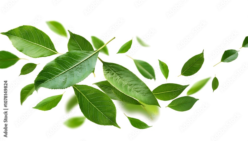 Isolated closeup of fresh green clover leaves on a white background Isolated closeup of fresh green clover leaves on a white background