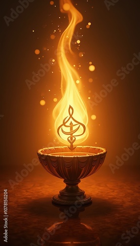 Warm golden light with Khanda symbol for Guru Nanak Jayanti representing Sikh values and unity