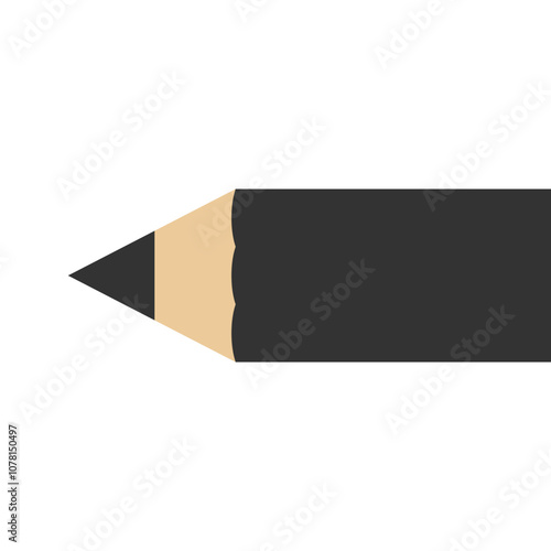 Large long wooden pencil. Vector illustration оn white background.  