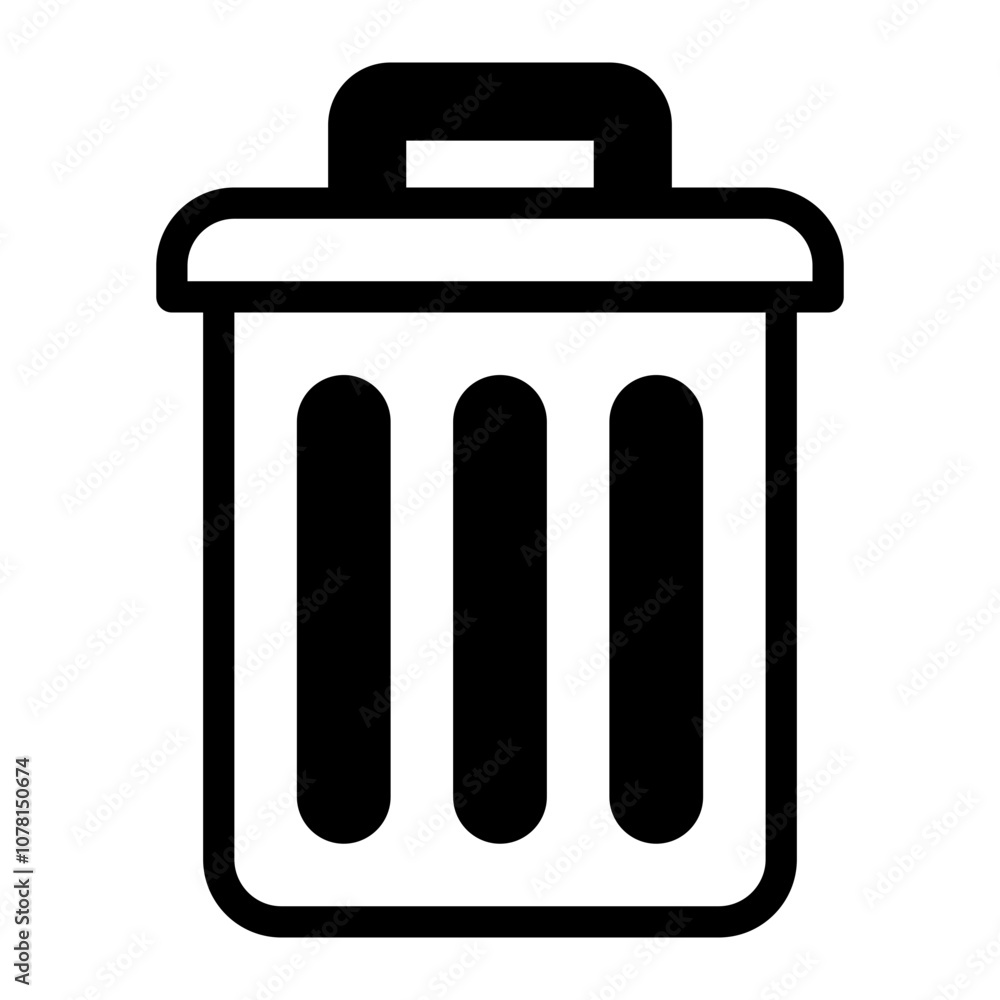 Trash Can Public Facility icon illustration Trash Can Public Facility icon illustration