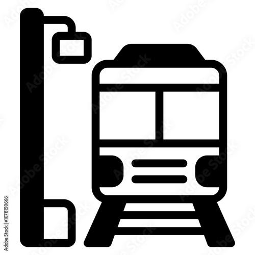 Train Station Public Facility icon illustration 