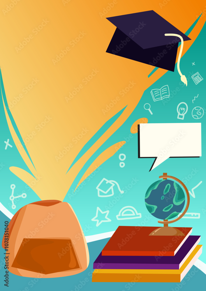 Blank background template for posters with education and graduation themes Blank background template for posters with education and graduation themes