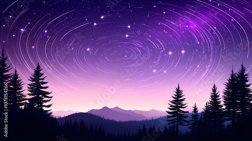 A purple sky with many stars. ai. Starry Night Sky. Illustration