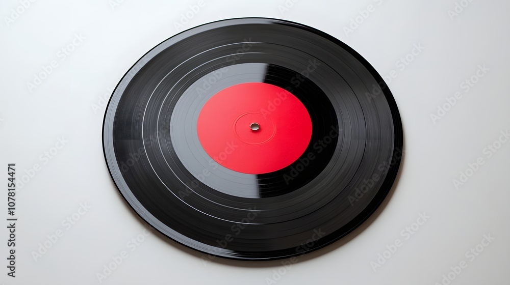 Retro Vinyl Record Sticker on a White Seamless Surface Retro Vinyl Record Sticker on a White Seamless Surface