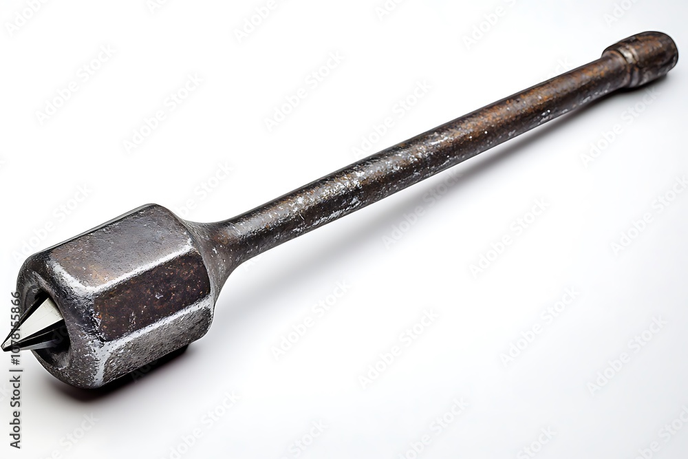 A heavy-duty screwdriver with a thick handle and industrial design, showcased on a white background. A heavy-duty screwdriver with a thick handle and industrial design, showcased on a white background.