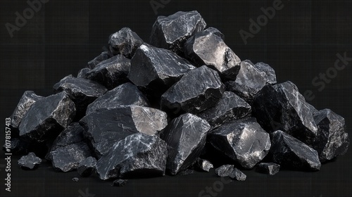 Pile of Coal Isolated on Transparent Background

 photo