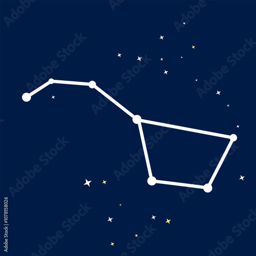 Starry constellation. Astronomy constellation Ursa major, vector illustration